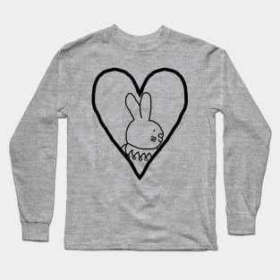 My Valentine Easter Bunny Rabbit Line Drawing Long Sleeve T-Shirt